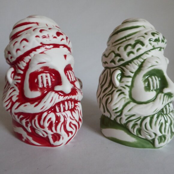 NEW 2020 LOST TEMPLE TRADERS SHRUNKEN SANTA CLAUS HEAD CERAMIC TIKI MUG SET - Picture 3 of 13